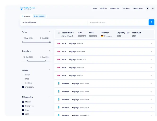 ship schedules